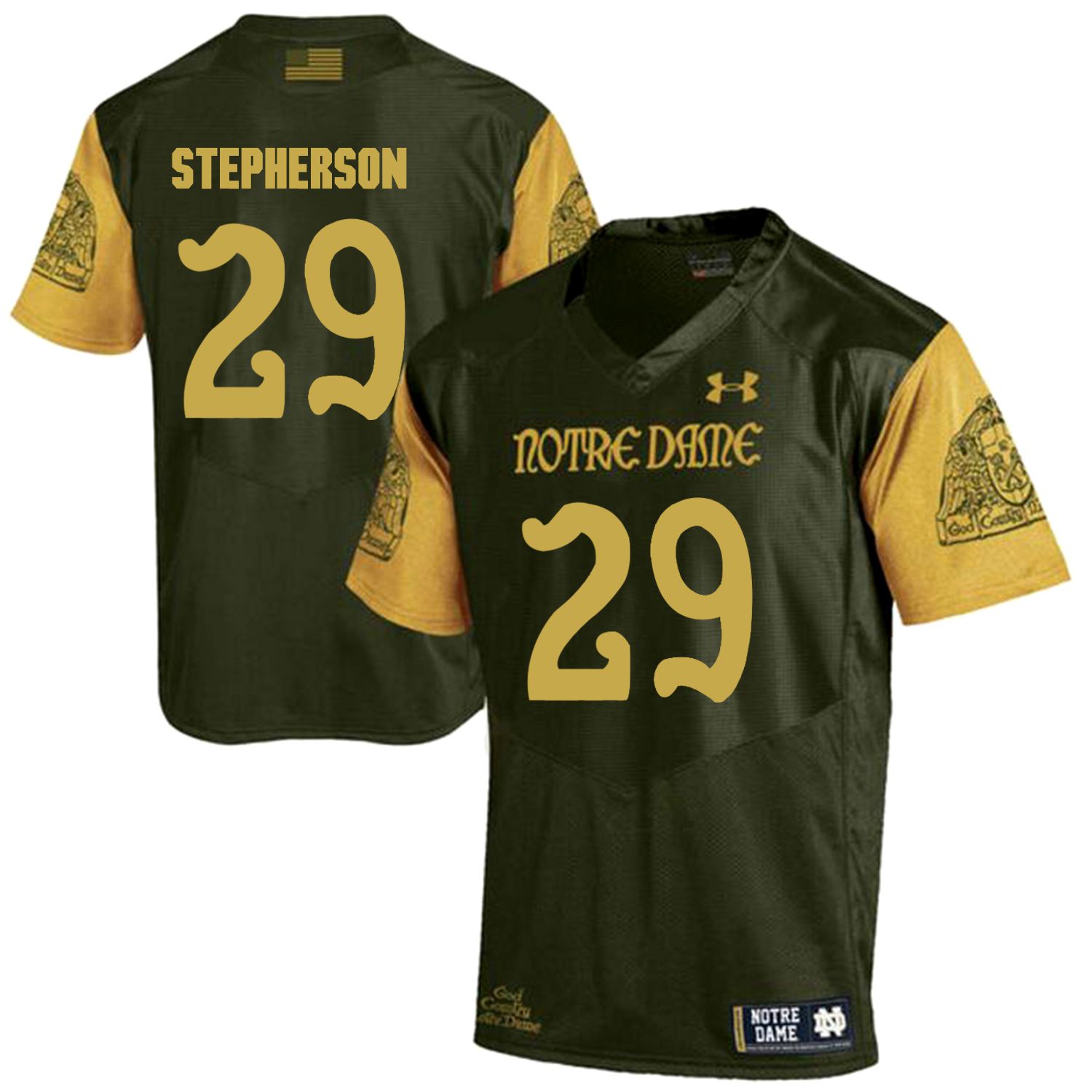 Men Norte Dame Fighting Irish #29 Stepherson Green Customized NCAA Jerseys